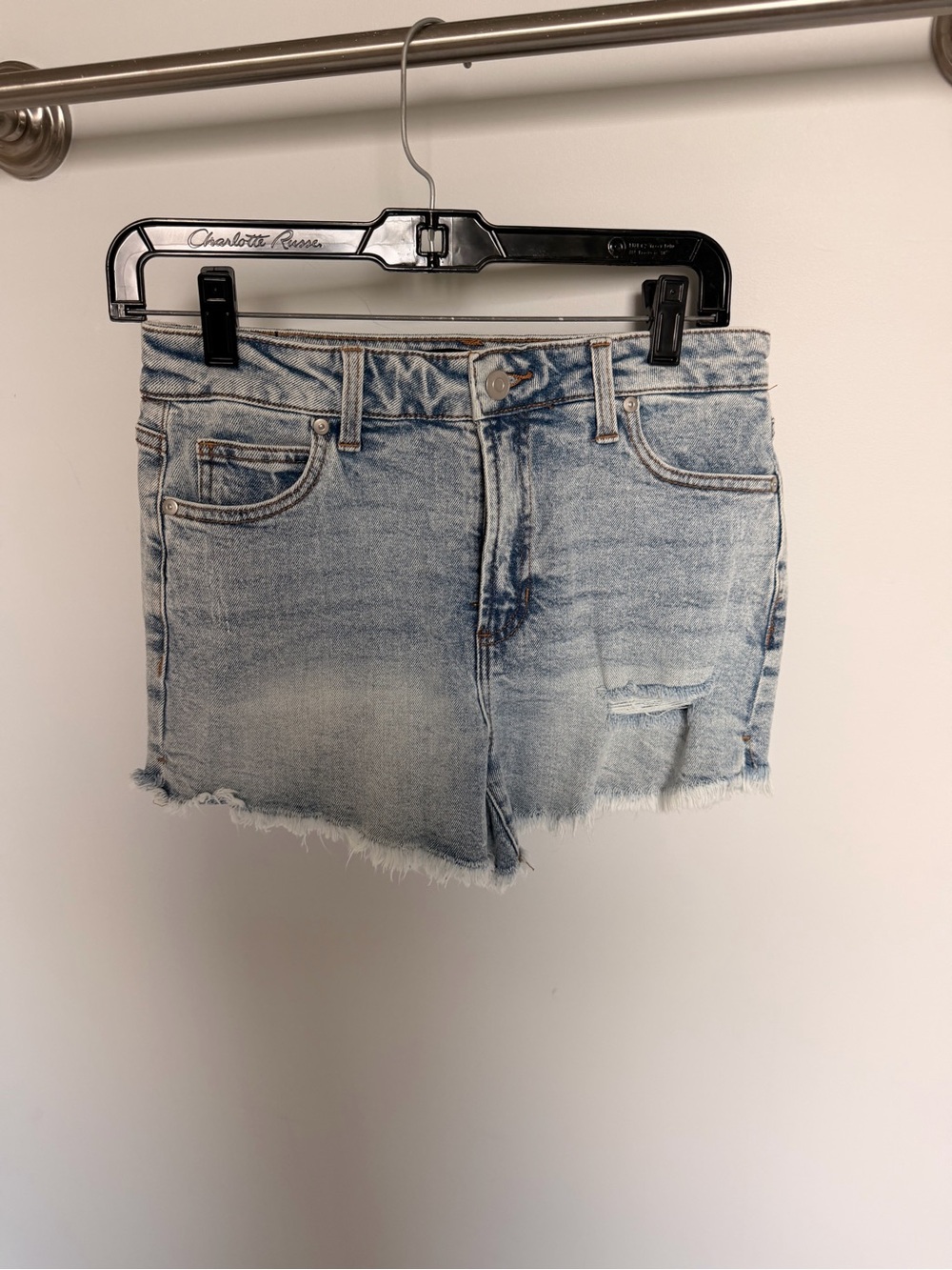 BCBG- Light Wash Denim Cutoff Shorts - Women's Light Blue Denim- 7/28